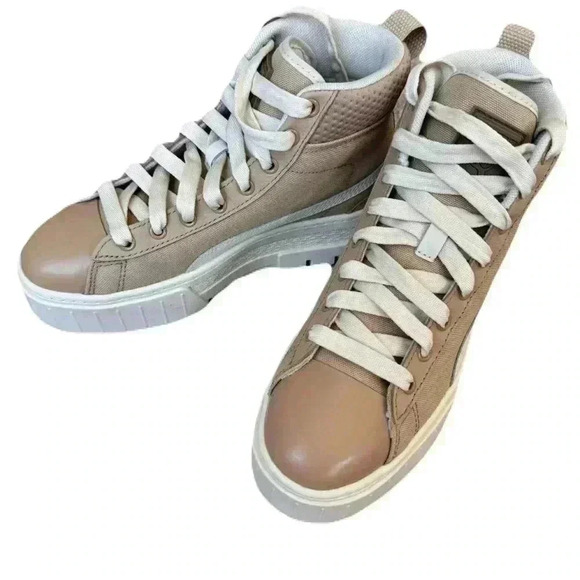 Women's NWOT Fenty PUMA Mayze Mid Safari Casual Shoes Sneakers Beige Size 6 - Picture 2 of 8